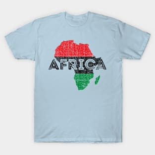 Affrica Map Shape and Flag T-Shirt